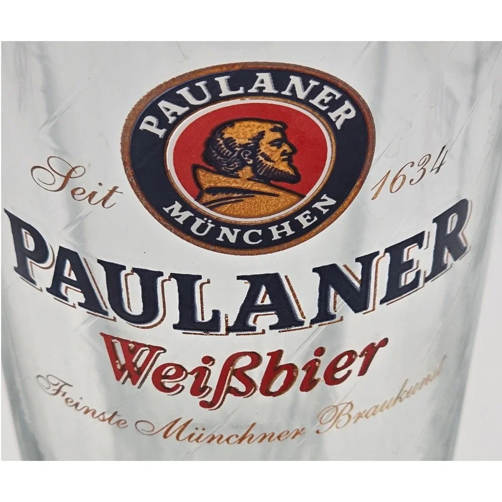 Authentic Paulaner Munchen Weissbier Beer Glasses 0.5L Made in Germany Set of 6
